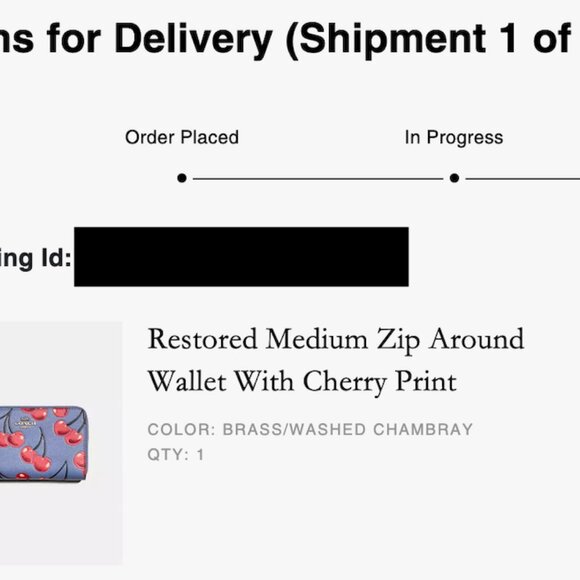 Restored Medium Zip Around Wallet With Cherry Print - Picture 9 of 9